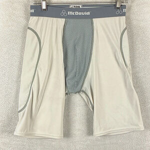 McDavid Compression Shorts Mens L White Gray Padded Gym Workout Football USA